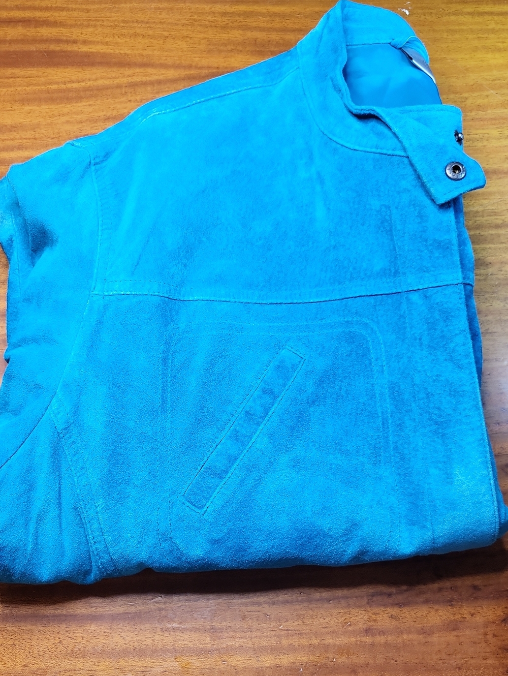 Chico's Bright Turquoise Suede Jacket